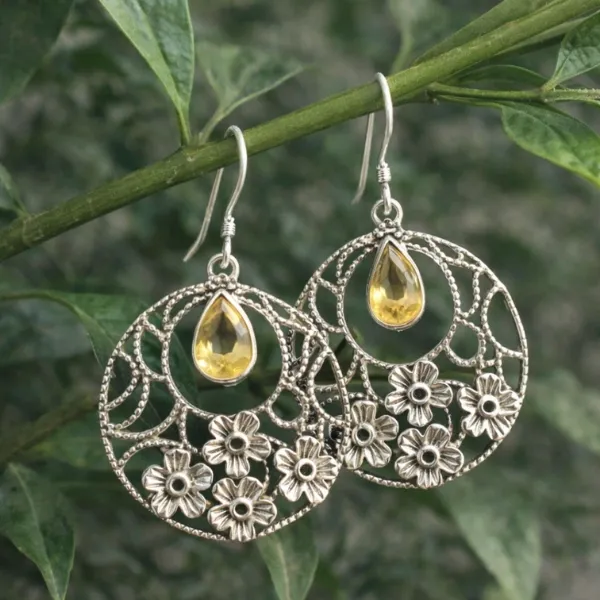925 Sterling Silver Natural Citrine Earrings – For Abundance