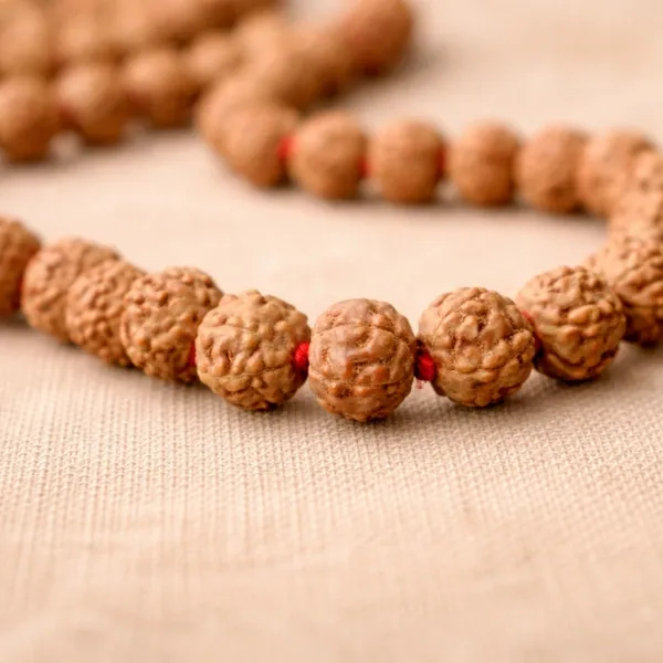 6 Mukhi Rudraksha Jaap Mala Super – Blessing of Lord Kartikeya (108+1 Beads)