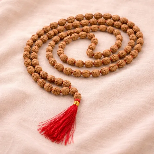 4 Mukhi Rudraksha Jaap Mala Super – Blessing of Lord Brahma (108+1 Beads)