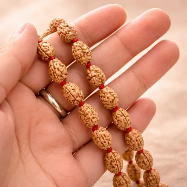 3 Mukhi Rudraksha Jaap Mala Super – Blessing of Agni Dev (108+1 Beads)