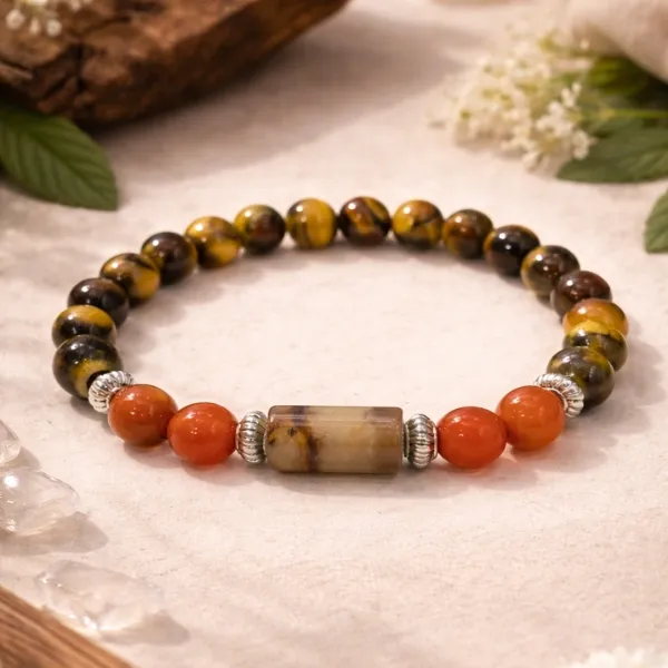 Leo (Singh) Rashi Tiger Eye Bracelet — Confidence, Leadership & Sun Energy