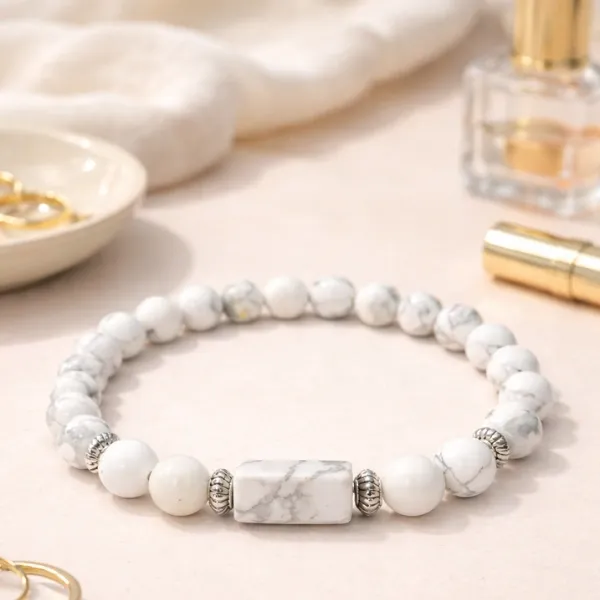 Cancer (Kark) Rashi Howlite Bracelet — Calm, Patience & Chandra Energy