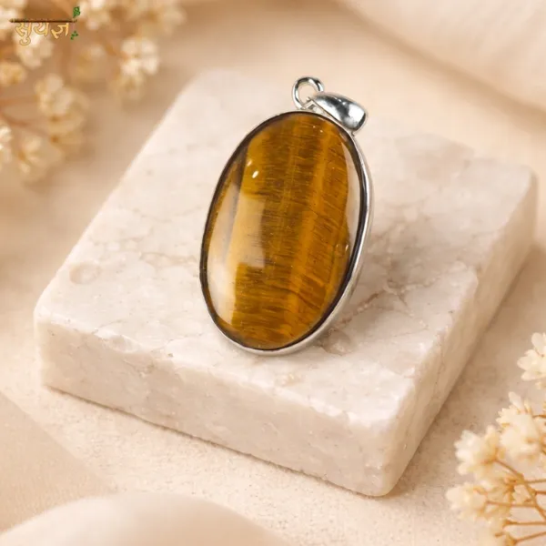 Tiger Eye Power Oval Pendant — Natural Golden Crystal for Confidence, Wealth, Solar Plexus Activation & Fearless Living