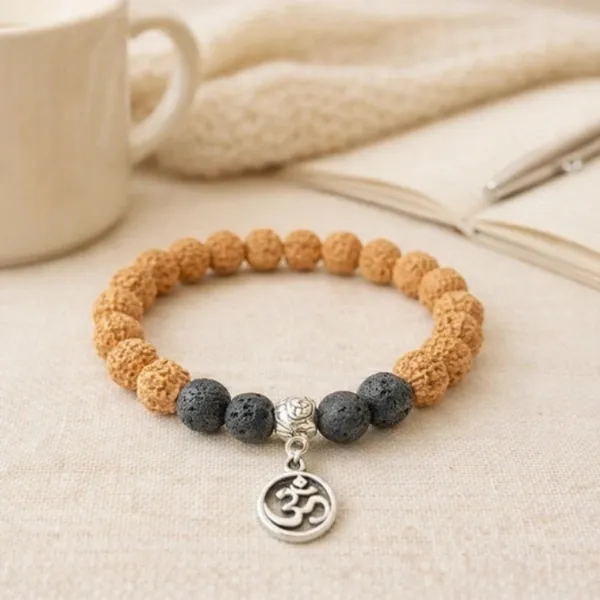 OM Energy Bracelet Silver – Sacred Mantra Spiritual Band for Peace