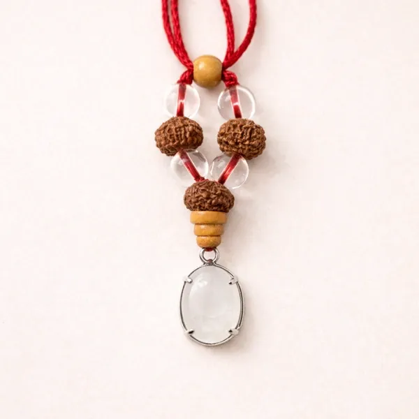 Libra Tula Rashi Pendant moonstone clear quartz rudraksha Venus energy — Suyagya India ₹699